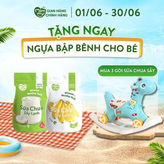 Combo tập nhai 2 gói sữa chua vị chuối và vị nguyên bản, viên tròn chống hóc, cho bé từ 6 tháng tuổi - 20gr 2gói x 20gr