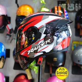 Mũ bảo hiểm Fullface Royal M138 tem Suzuki Raider đỏ trắng