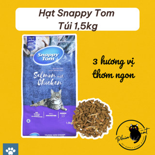 Hạt Snappy Tom cho mèo mix topping cá cơm sấy - Túi 1,5kg | phinthecat