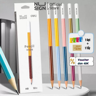 Set 10/20 Bút chì gỗ HB Nusign bút chì vẽ mỹ thuật, làm bài kiểm tra, nhạy với máy chấm thi cho học sinh văn phòng