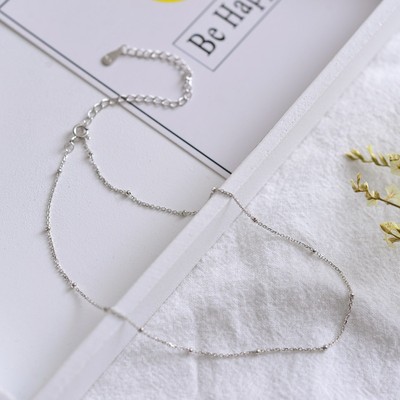 Dây chuyền bạc nữ TLEE, vòng cổ dải bi đơn giản xinh xắn TLEE JEWELRY D0348