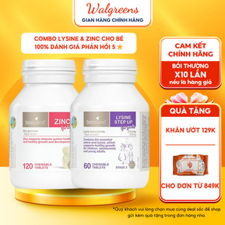 Combo viên uống bổ sung kẽm và Lysine Step Up Bio Island giúp bé tăng đề kháng, cao lớn, khỏe mạnh