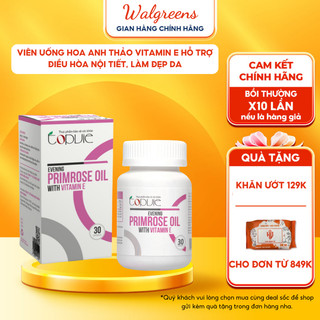 Tinh dầu hoa anh thảo hỗ trợ điều hòa nội tiết làm đẹp da TOPVIE EVENING PRIMROSE OIL WITH VITAMIN E Lọ 30 viên, 90