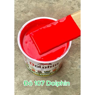 Sơn chậu kiểng, chậu cảnh màu đỏ tươi 1kg Dolphin, Okay