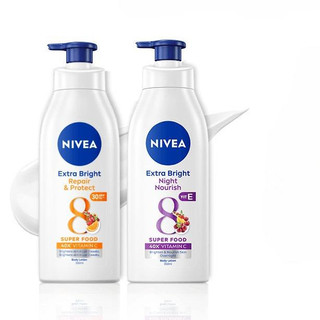 Combo 2 chai Sữa Dưỡng Thể Ngày Và Đêm NIVEA 8 Super Foods Dưỡng Sáng Da | Phục Hồi | Bảo Vệ Da (2 chai *350ml)