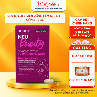 Viên uống làm đẹp da tóc móng Neubria Neu Beauty For Nail Hair Skin hỗ trợ cấu trúc da thúc đẩy mọc tóc và móng 30v