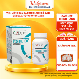 Dầu cá Omega-3 Topvie Fish oil 1000mg odourless hộp 30 - 90 viên tốt cho tim mạch, não bộ