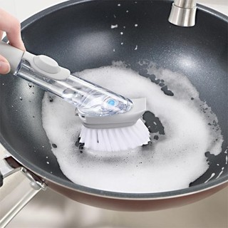 Bàn chải nhựa có ngăn đựng xà bông CÁN DÀI G01 đa năng tiện lợi cọ sàn cọ rửa xoong nồi đa năng
