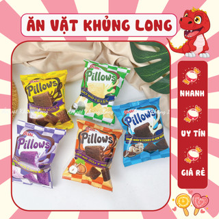 Snack Pillows Oishi Nhân Sữa Dừa - Socola - Kem Vani Gói 14g, Bánh Nhân Kem Oishi, đồ ăn vặt