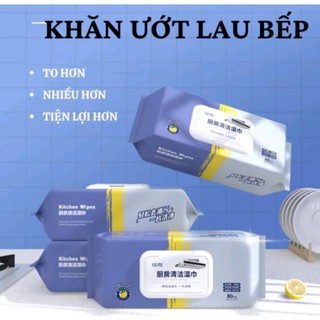 Combo 3 gói Khăn ướt Lau bếp đa năng 1 gói 80 miếng Siêu tiết kiệm