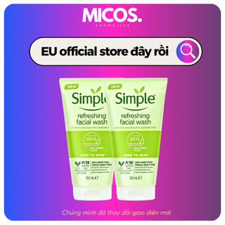 [Bạn mới nhập COSHBM -50% đơn 0Đ] [Loại 150ml] Sữa Rửa Mặt Simple Gel Kind To Skin Refreshing Facial Wash Gel - MICOS