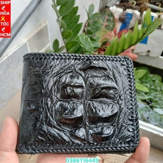Ví nam da cá sấu 2 mặt thật 100% .da cá lựa đẹp hàng loại 1.bóp nam cá sấu 2 mặt.