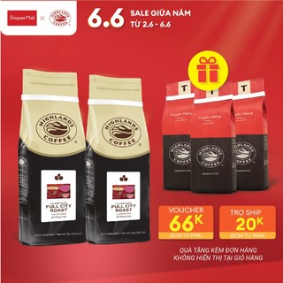MUA 2 TẶNG 3 - Combo 2 Cà Phê Hạt Full City Highlands Coffee 1kg Tặng 3 gói cf 200gr