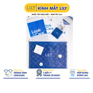 Phụ kiện LILYEYEWEAR gồm túi clearbag và bộ thước kẻ cao cấp thời trang tiện dụng