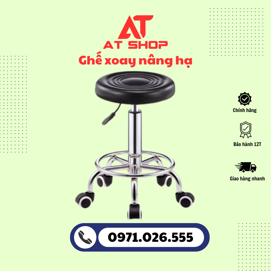 Ghế xoay spa mặt nấm ,xoay 360 độ, điều chỉnh cao thấp