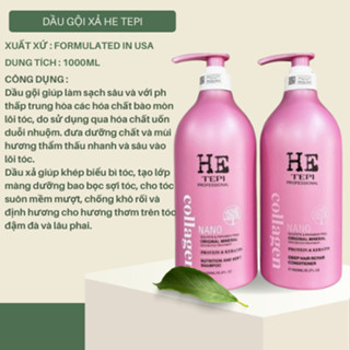 Dầu Gội Xả HE TEPI Collagen 1000Ml Hương Nước Hoa ,Giảm Rụng Tóc, Kích Mọc Tóc, Phục Hồi Tóc Hư Tổn_Camy Shop68