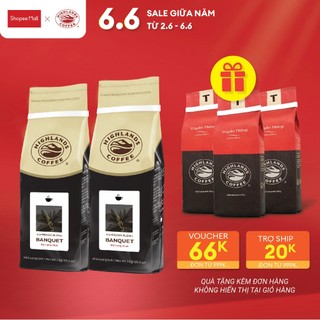 MUA 2 TẶNG 3 - Combo 2 Cà Phê Bột Buổi Sáng Banquet Highlands Coffee 1Kg Tặng 3 cf 200gr