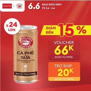 Thùng 24 Lon Cà Phê Sữa Đá Highlands Coffee 235ml/lon