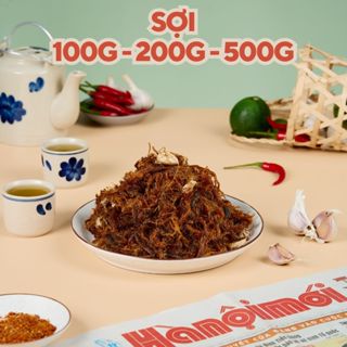 Khô bò sợi ướt cháy tỏi 100g 200g 500g TATA Food đồ ăn vặt Hà Nội BSU125