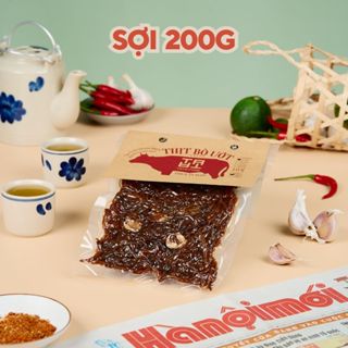 Bò ướt sợi cháy tỏi 200g TATA FOOD – Đặc sản Hà Nội, thịt bò khô cay mềm, đậm đà, ăn vặt ngon chuẩn vị BSU2