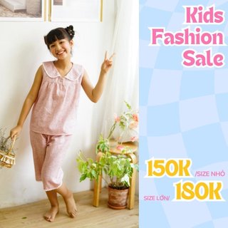 Đồ mặc nhà bộ lửng cổ lá sen viền Jubbie kids 82001