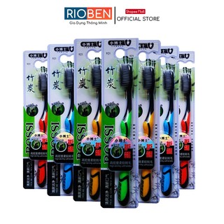 Bộ 10 bàn chải đánh răng than tre hoạt tính RIOBEN