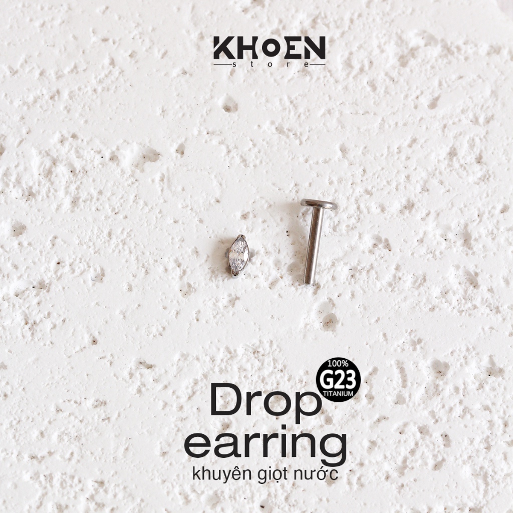 (1 Chiếc) Khuyên tai Elip Titanium G23 - Khoen store