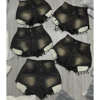 Quần đùi jean XÁM KHÓI túi lộ _Q 90_chân ngắn BTQ