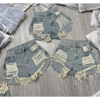  Quần đùi jean LỘ TÚI VẢI JEAN rách cào_Q 92_chân ngắn BTQ 