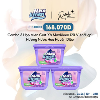 Combo 3 hộp viên giặt xả maxkleen 2 trong 1