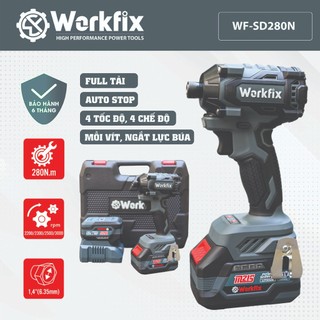 [Chính Hãng] Máy Bắt Vít Cầm Tay WORKFIX  280N Máy Khoan Pin, Bộ Tuốc Nơ Vít Đa Chức Năng, Không Chổi Than