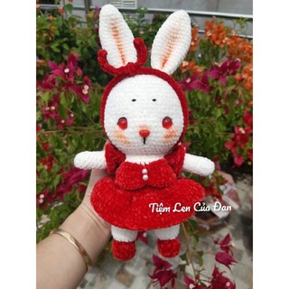Cặp Thỏ Len handmade dễ thương~24cm