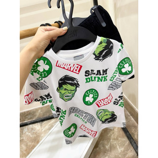 Bộ hè bé trai thun poly hulk cỏ 3 lá pr