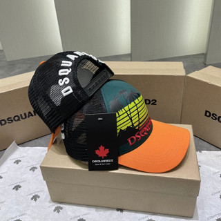  Mũ nón lưỡi trai nam nữ DSQ kaki cotton in hoạ tiết kẻ sọc cây dừa thêu chữ Dsq2 phối lưới dệt MLT33P 