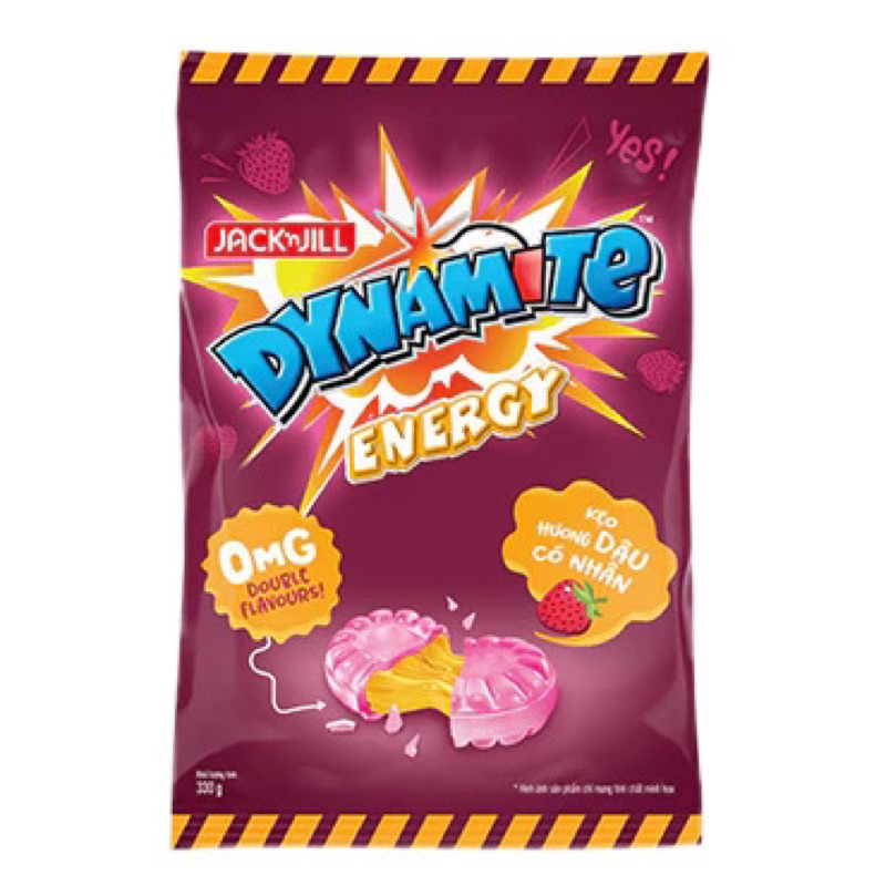 Gói kẹo cứng Dynamite BigBang hương bạc hà nhân sô cô la và Dynamite Energy hương Dâu 308g bùng nổ h