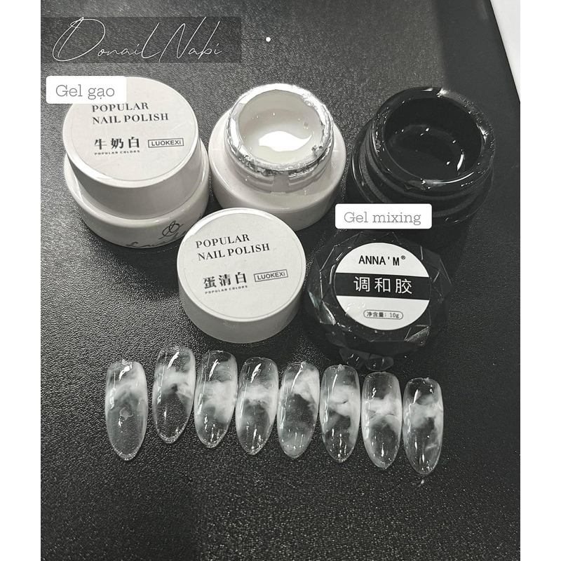 Gel gạo làm vân đá nail