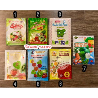 Bột rau câu dẻo / Bột làm thạch Jelly Hoàng Yến, Rovin, Hải Long, Konnyaku, Sóc Vàng, Cá dẻo, Agary, Ciel