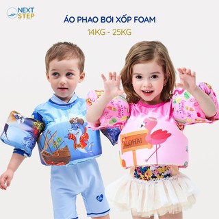 Áo phao bơi trẻ em chất liệu xốp PE ôm ngực vòng ôm tay cho bé tập bơi cân nặng từ 14kg đến 25kg