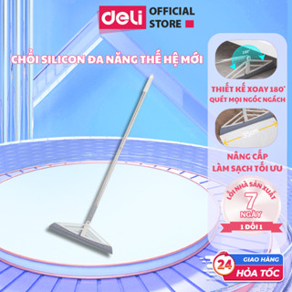  Chổi Quét Nhà Silicon Deli Thế Hệ Mới Xoay 180 Độ Đầu TPU Bền Quét Sạch Bụi Bẩn Chất Lỏng Lông Tóc 