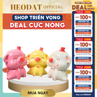Ống heo đất cánh tiên, lợn đất tiết kiệm mini size thiết kế cánh thiên thần siêu dễ thương
