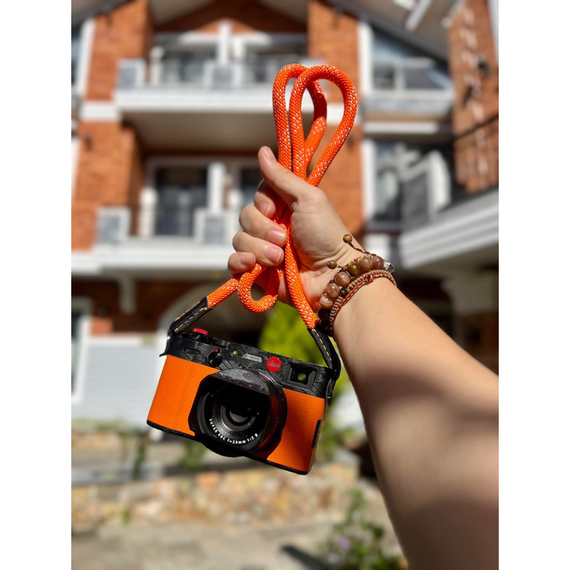 Dây đeo máy ảnh Paracord phối da, strap camera