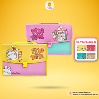  Cặp Học Thêm Cho Bé 2 Ngăn In Hình Rabbit Funtime Dễ Thương Chất Liệu Nhựa Nguyên Sinh An Toàn Tiện Lợi SB601 