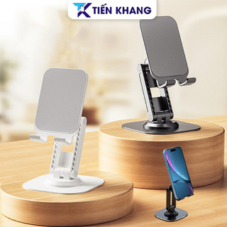 Đế để điện thoại TC23 đế bằng kim loại thân nhựa cứng chắc chắn xoay 360 độ, Giá đỡ điện thoại gấp gọn tiện lợi