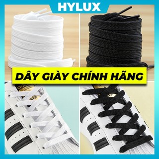 Dây giày dẹt 2 lớp cao cấp Trắng Đen dày dặn [2 màu đen, trắng] [HYLUX]