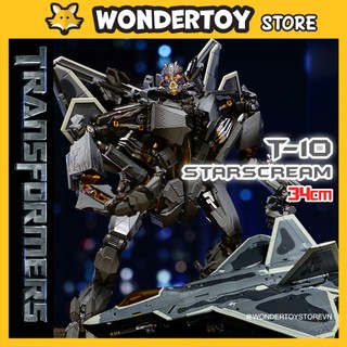 Mô hình transformers starscream t-10 robot biến hình máy bay f-22 raptor 34cm - hãng bmb