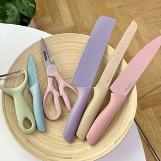 Bộ dao nhà bếp lúa mạch kháng khuẩn 6 món siêu chắc, siêu bền