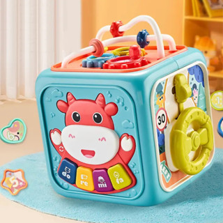 [Lẻ=sỉ] Hộp âm nhạc đa năng cho bé có 6 mặt kết hợp thả hình khối, nhạc tiếng Anh, đồ chơi giáo dục sớm cho trẻ