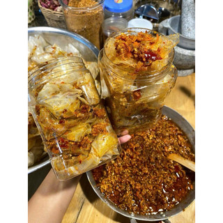 Bánh tráng dẻo phơi sương trộn muối tôm sate tôm khô