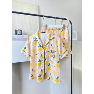 VIBES Pijama ngắn Lụa gấm Lemons Py Set