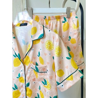 VIBES Pijama ngắn Lụa gấm Lemons Py Set